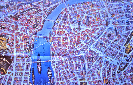 PRAGA 001 Mapa nucli antic